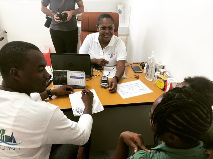 #storytelling with @toughbutterfly our grants manager and @maxwarensjeanty our clinic assistant at our clinic in #lescayes #storytelling with @toughbutterfly our grants manager and @maxwarensjeanty our clinic assistant at our clinic in #lescayes