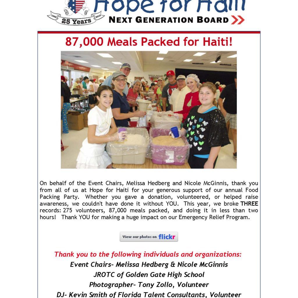 Emergency relief food packing event 2014 page 1
