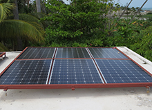 Solar panels on the roof of the Infirmary.