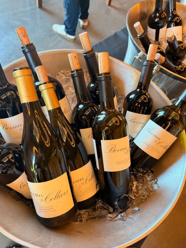 Bevan Cellars wines on ice
