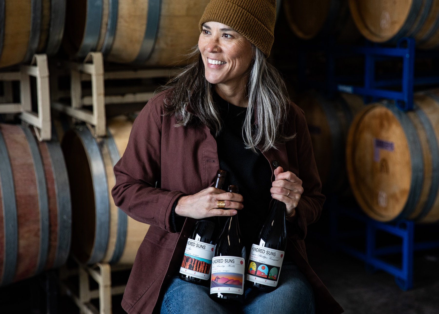 Renée with Hundred Suns Pinot Noir